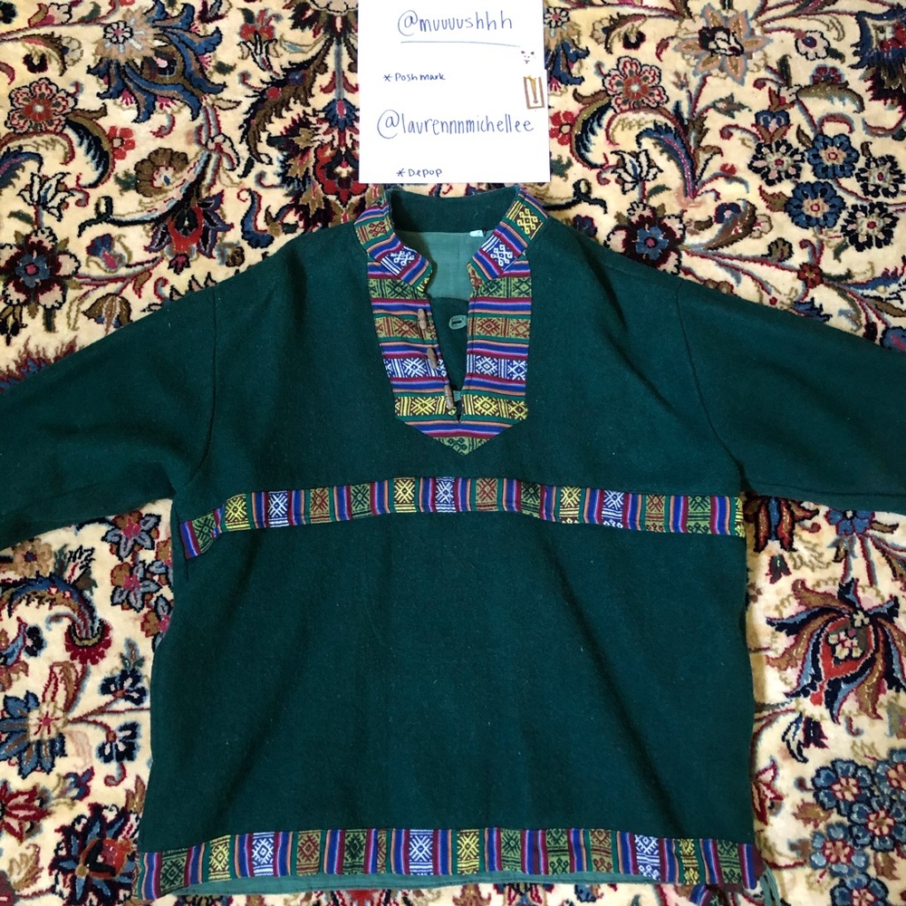 Green pullover lined fleece